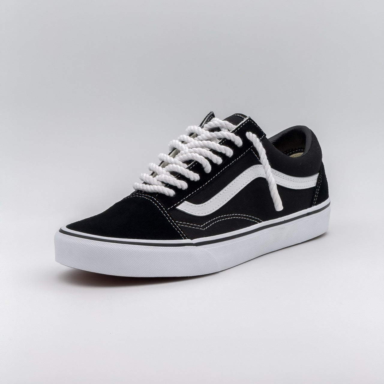Custom Sneaker Vans Old Skool Mini Rope Laces - weiß