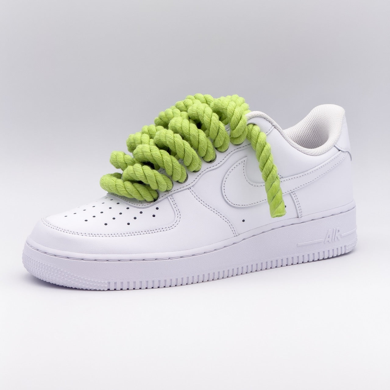 Custom Sneaker Nike Air Force 1 Rope Laces - Limettengrün