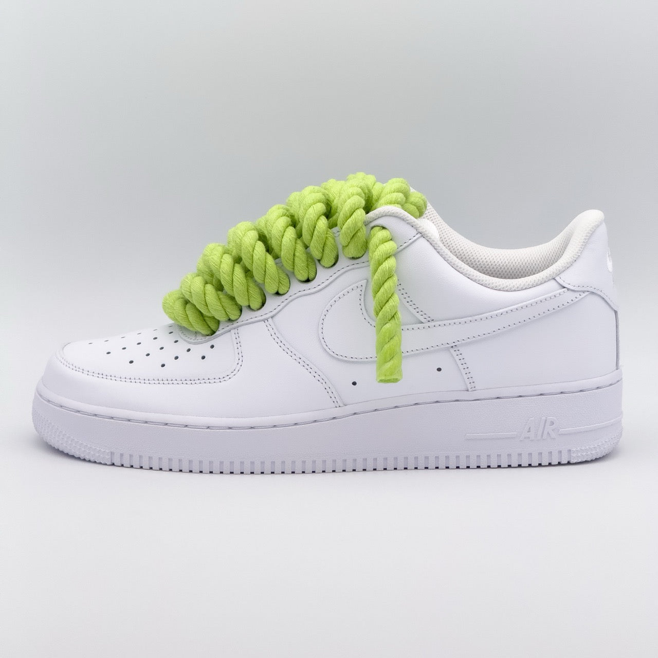 Custom Sneaker Nike Air Force 1 Rope Laces - Limettengrün