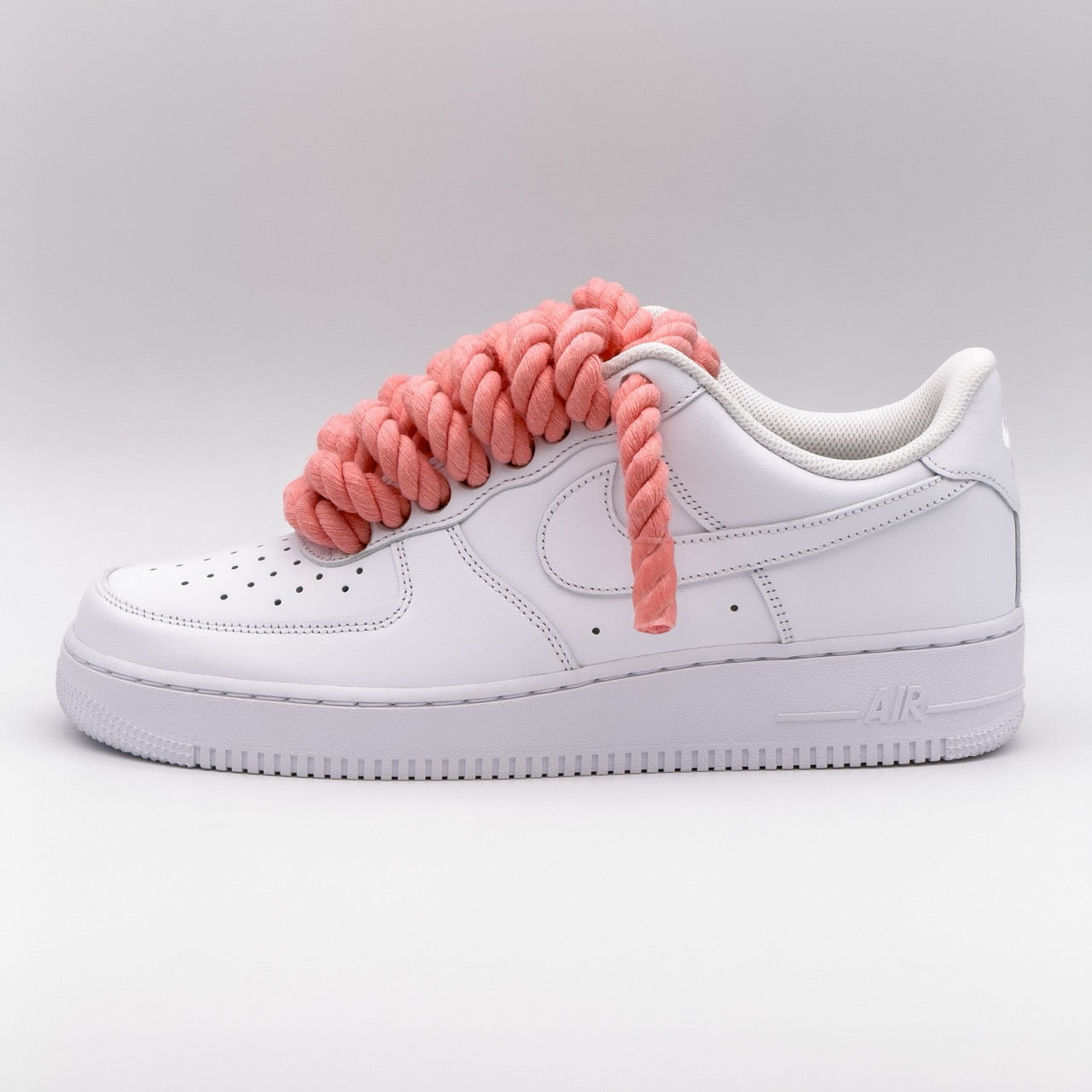 Custom Sneaker Nike Air Force 1 Rope Laces - Coral