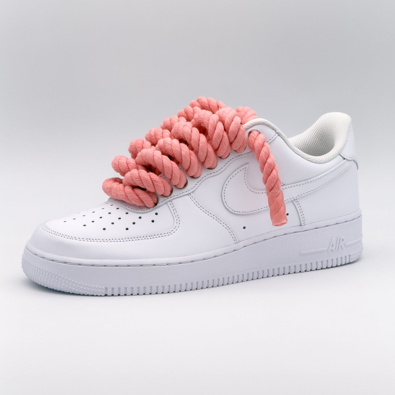 Custom Sneaker Nike Air Force 1 Rope Laces - Coral