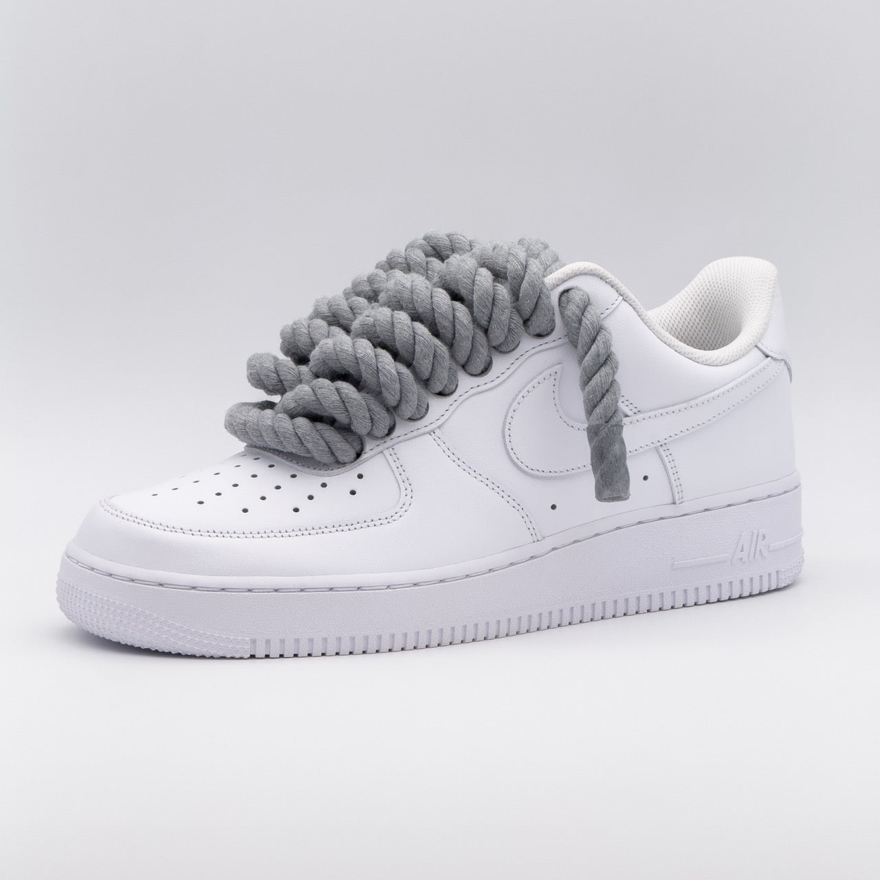Custom Sneaker Nike Air Force 1 Rope Laces - Grau