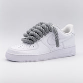 Custom Sneaker Nike Air Force 1 Rope Laces - Grau