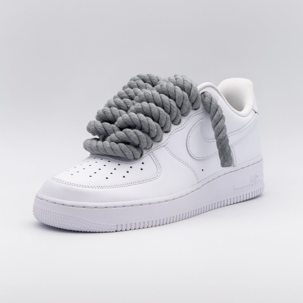 Custom Sneaker Nike Air Force 1 Rope Laces - Grau