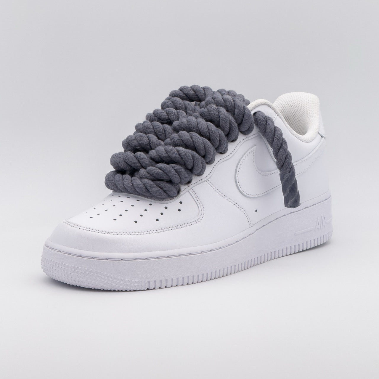 Custom Sneaker Nike Air Force 1 Rope Laces - Dunkelgrau