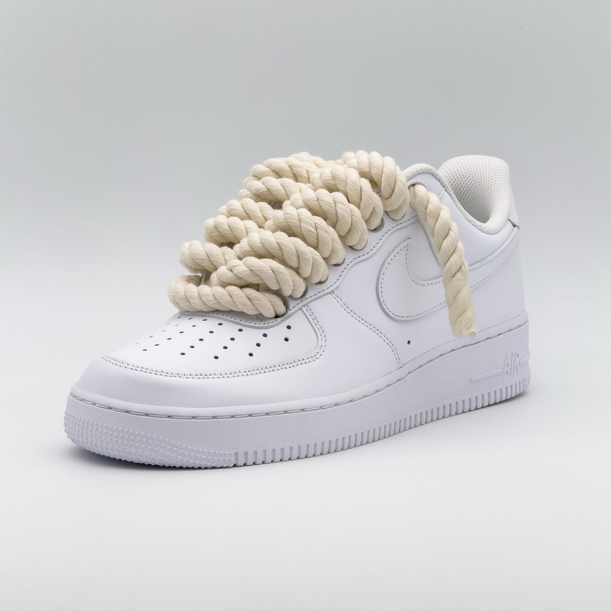 Custom Sneaker Nike Air Force 1 Rope Laces - Helles Beige