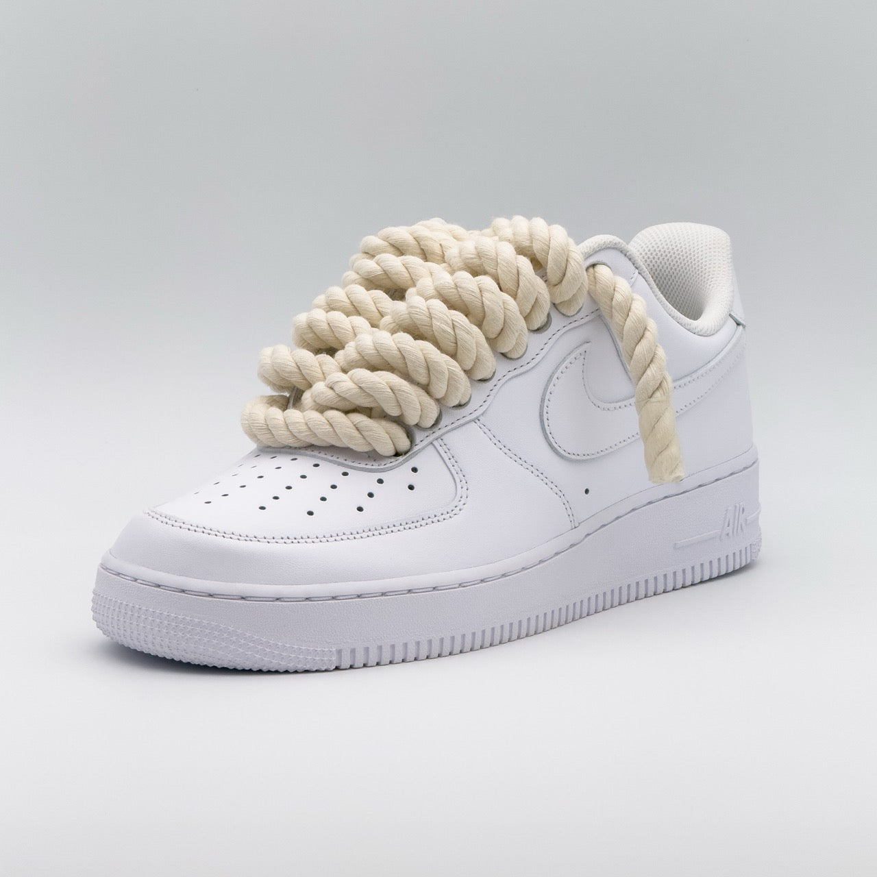 Custom Sneaker Nike Air Force 1 Rope Laces - Helles Beige