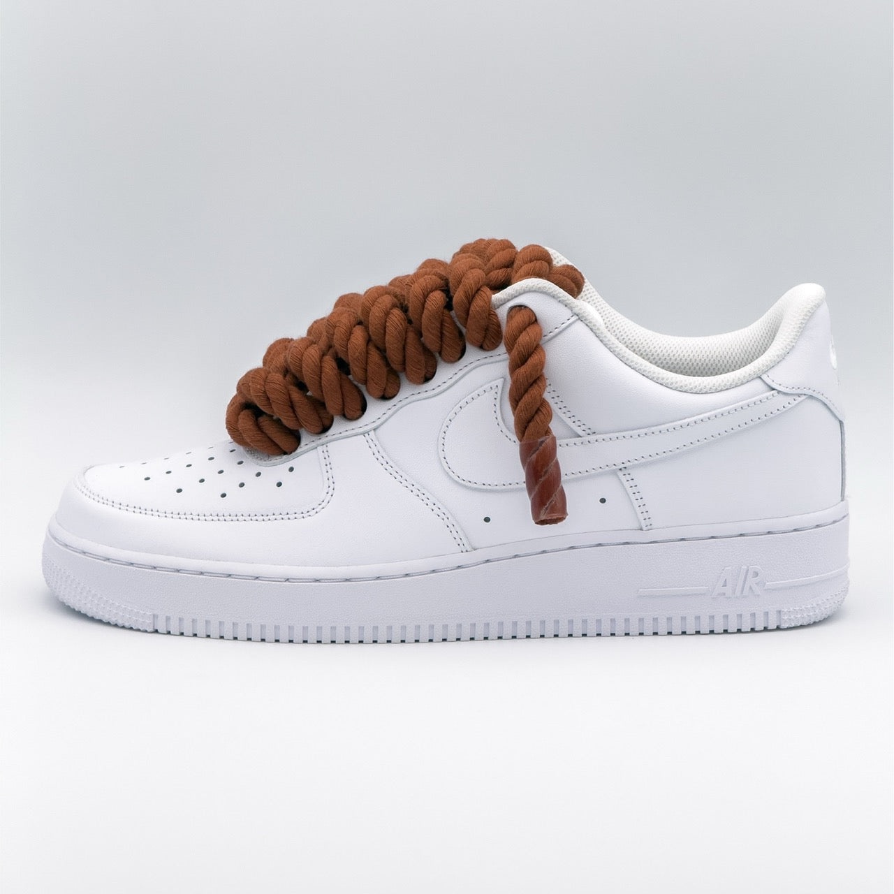 Custom Sneaker Nike Air Force 1 Rope Laces - Kupferbraun