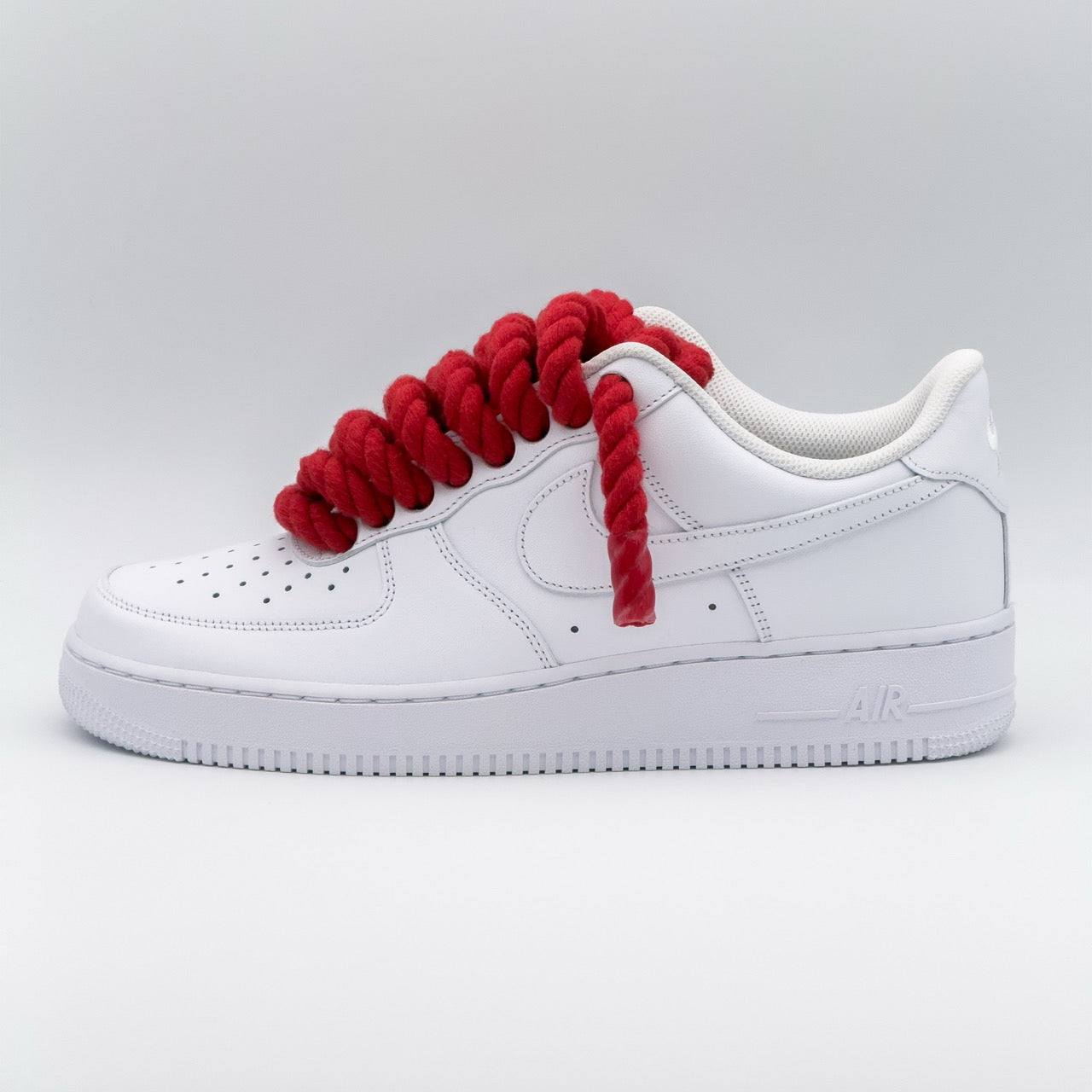 Custom Sneaker Nike Air Force 1 Rope Laces - Rot
