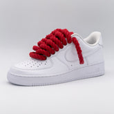 Custom Sneaker Nike Air Force 1 Rope Laces - Rot