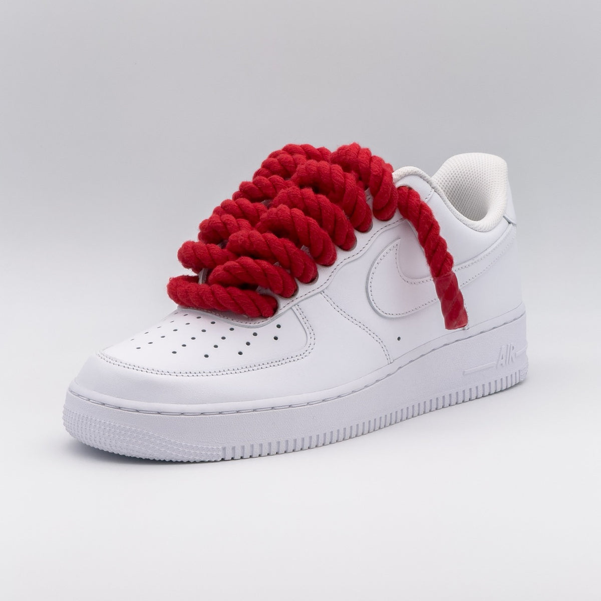 Custom Sneaker Nike Air Force 1 Rope Laces - Rot