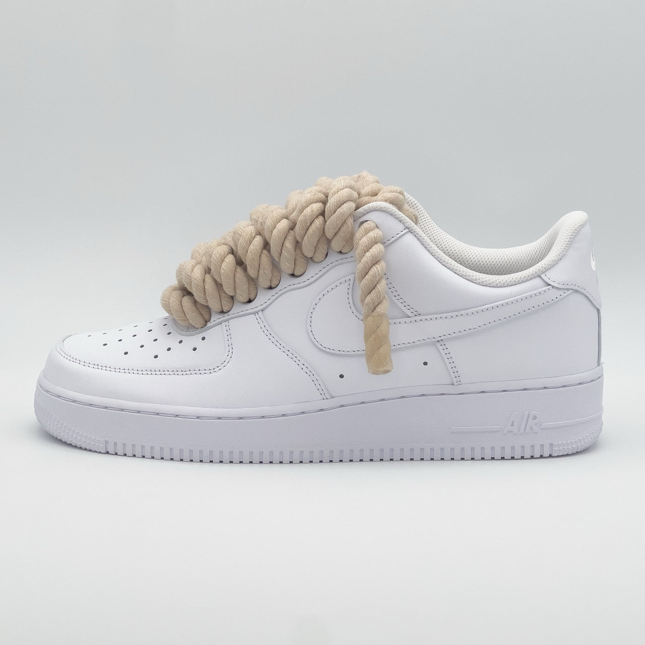 Custom Sneaker Nike Air Force 1 Rope Laces - Beige/Sand