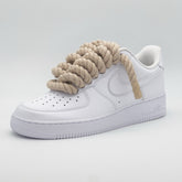 Custom Sneaker Nike Air Force 1 Rope Laces - Beige/Sand