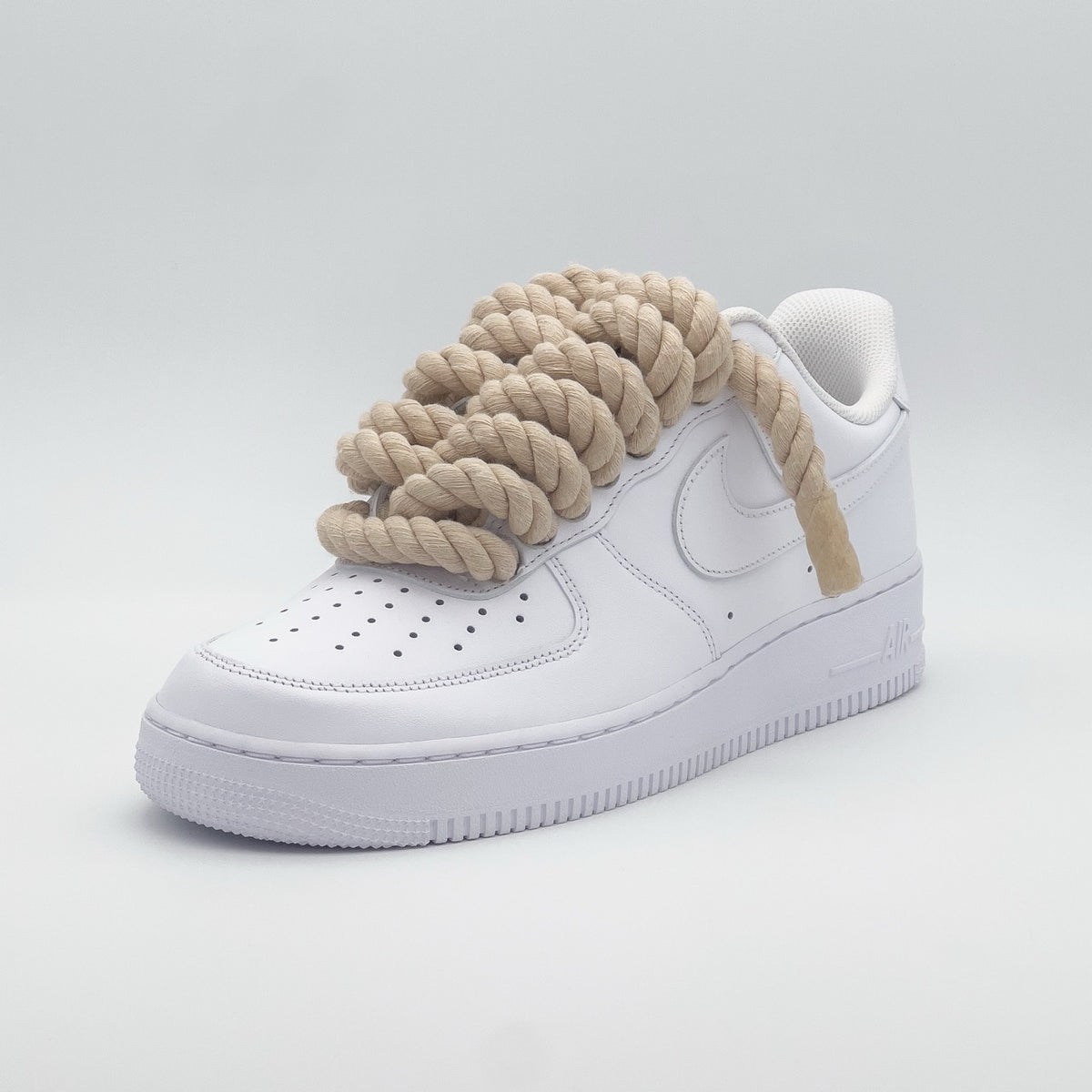 Custom Sneaker Nike Air Force 1 Rope Laces - Beige/Sand