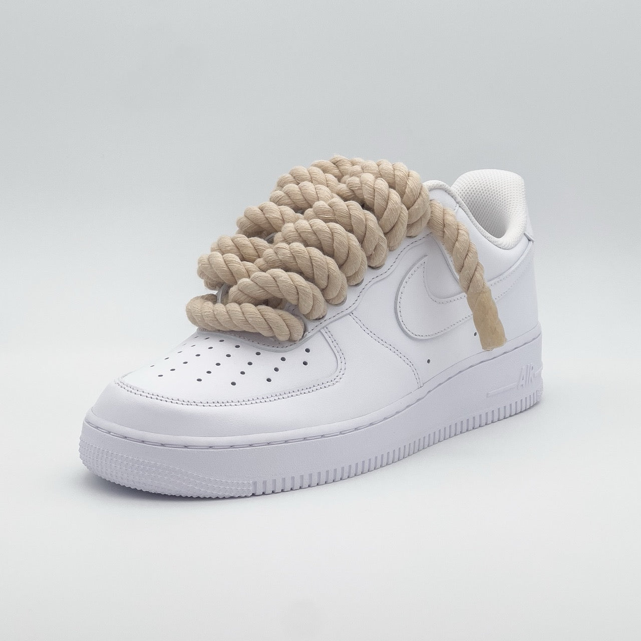 Custom Sneaker Nike Air Force 1 Rope Laces - Beige/Sand