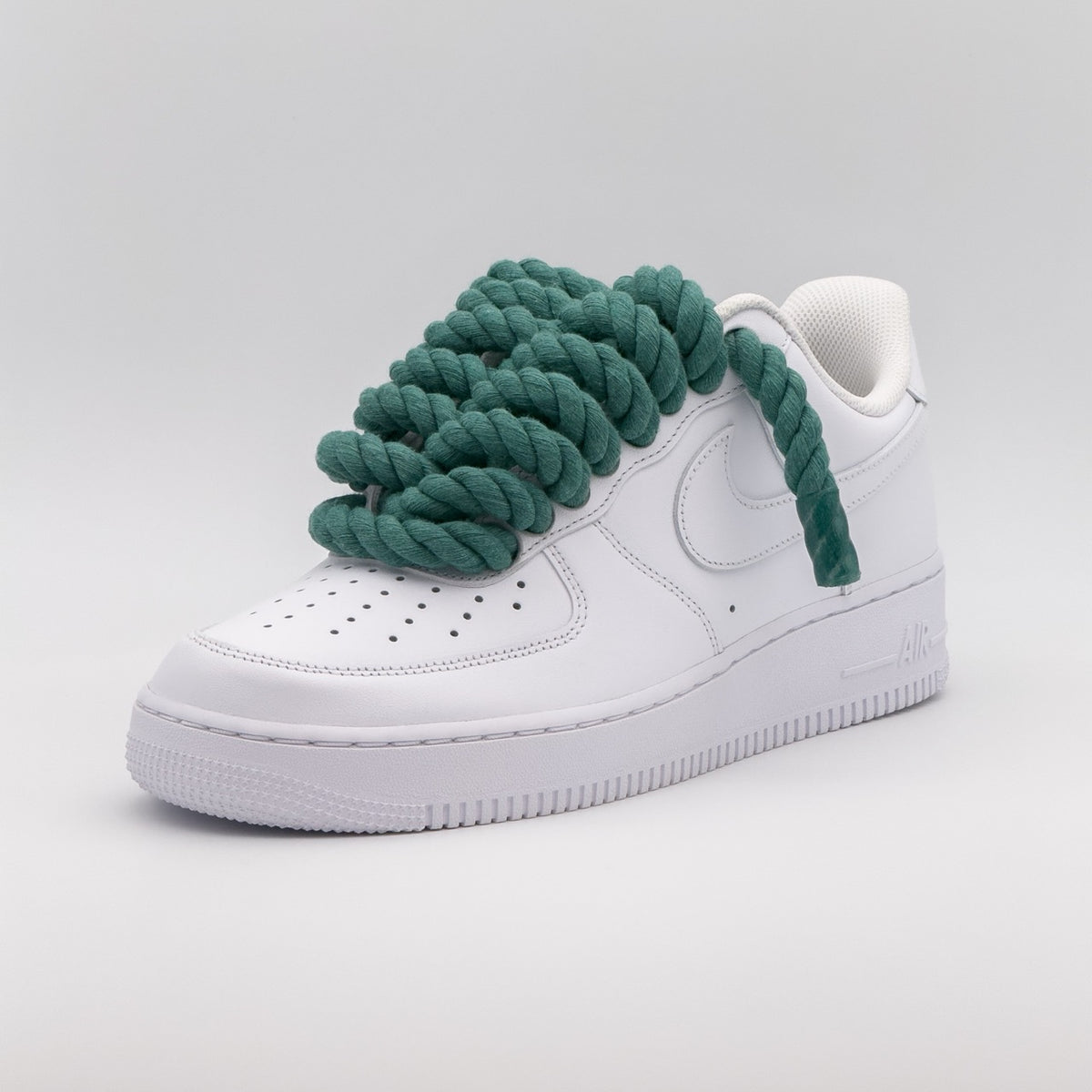 Custom Sneaker Nike Air Force 1 Rope Laces - Ozeangrün