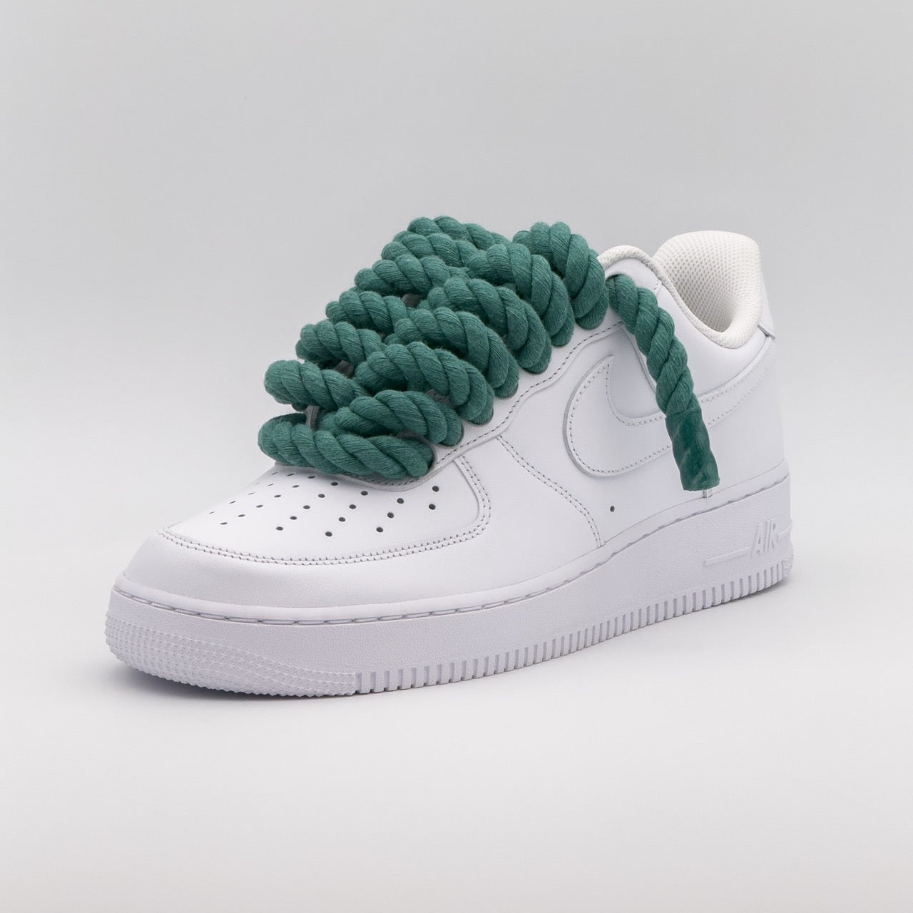 Custom Sneaker Nike Air Force 1 Rope Laces - Ozeangrün