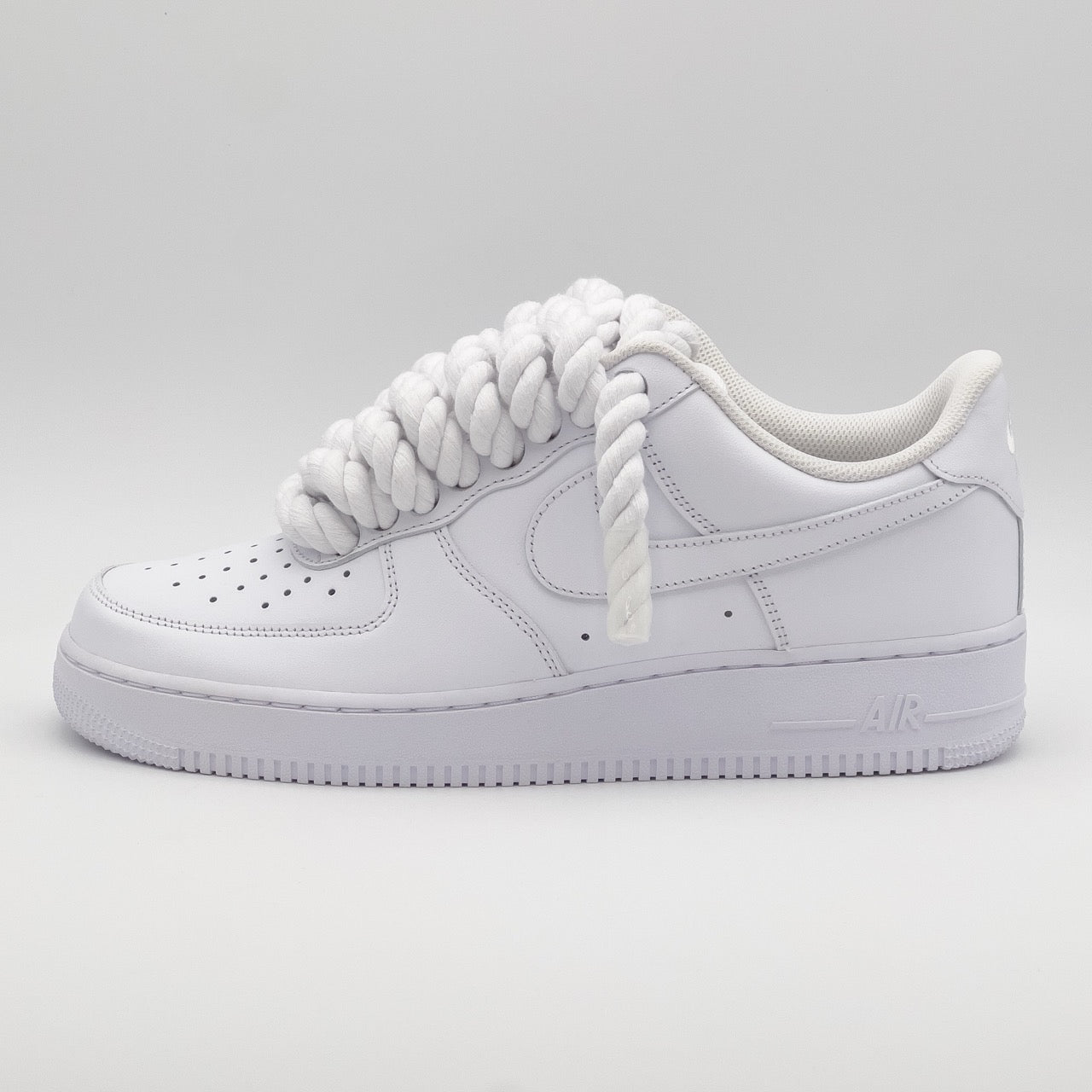 Custom Sneaker Nike Air Force 1 Rope Laces - Weiß