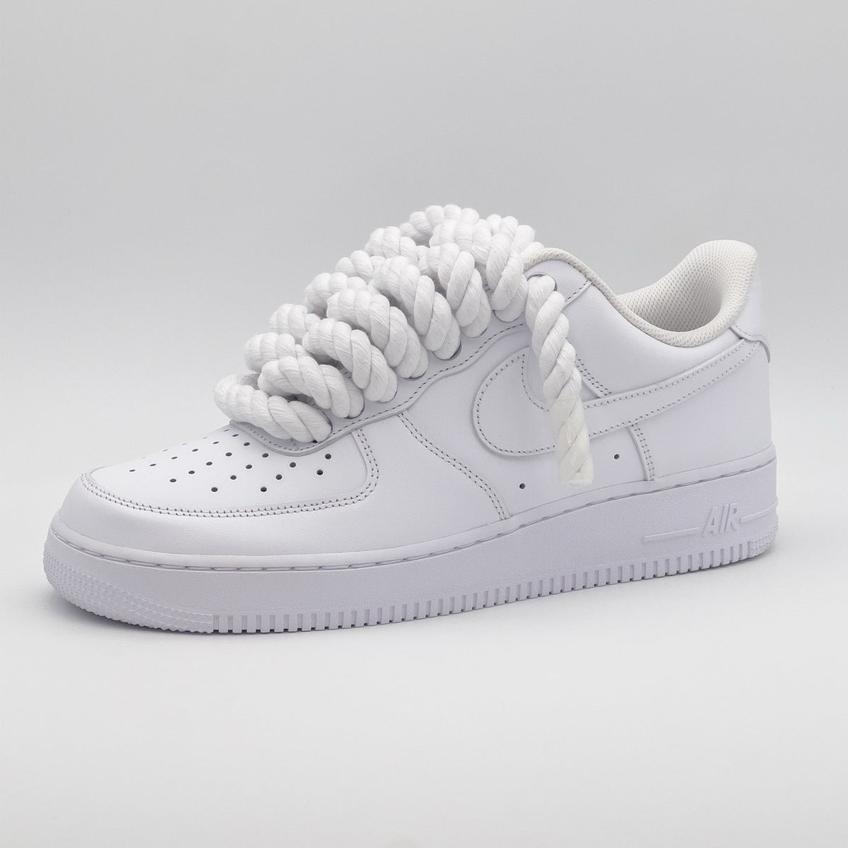Custom Sneaker Nike Air Force 1 Rope Laces - Weiß