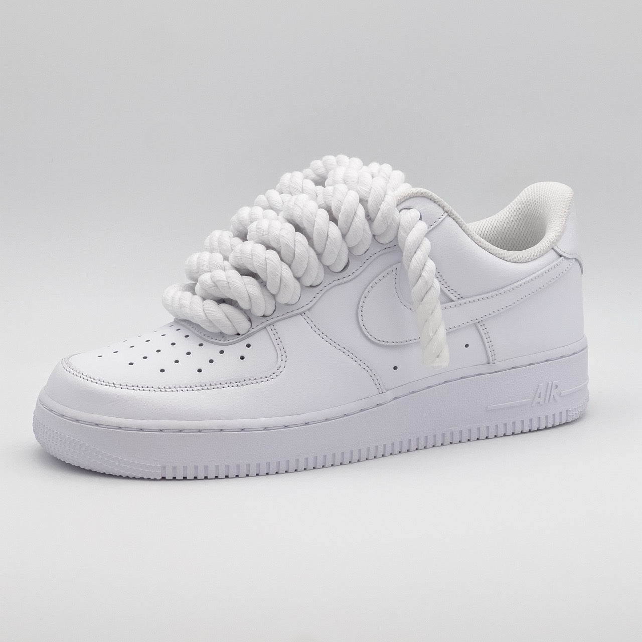 Custom Sneaker Nike Air Force 1 Rope Laces - Weiß