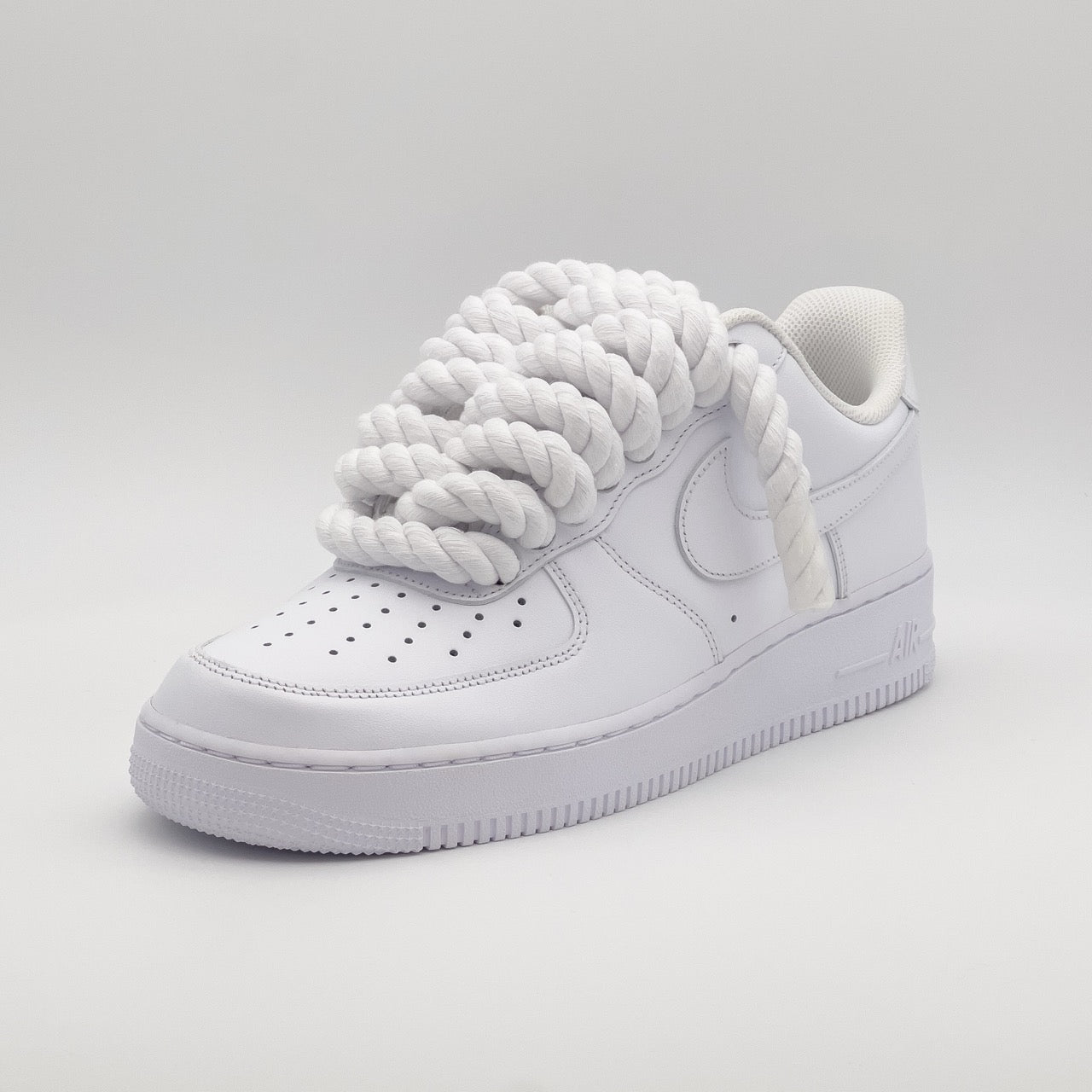 Custom Sneaker Nike Air Force 1 Rope Laces - Weiß