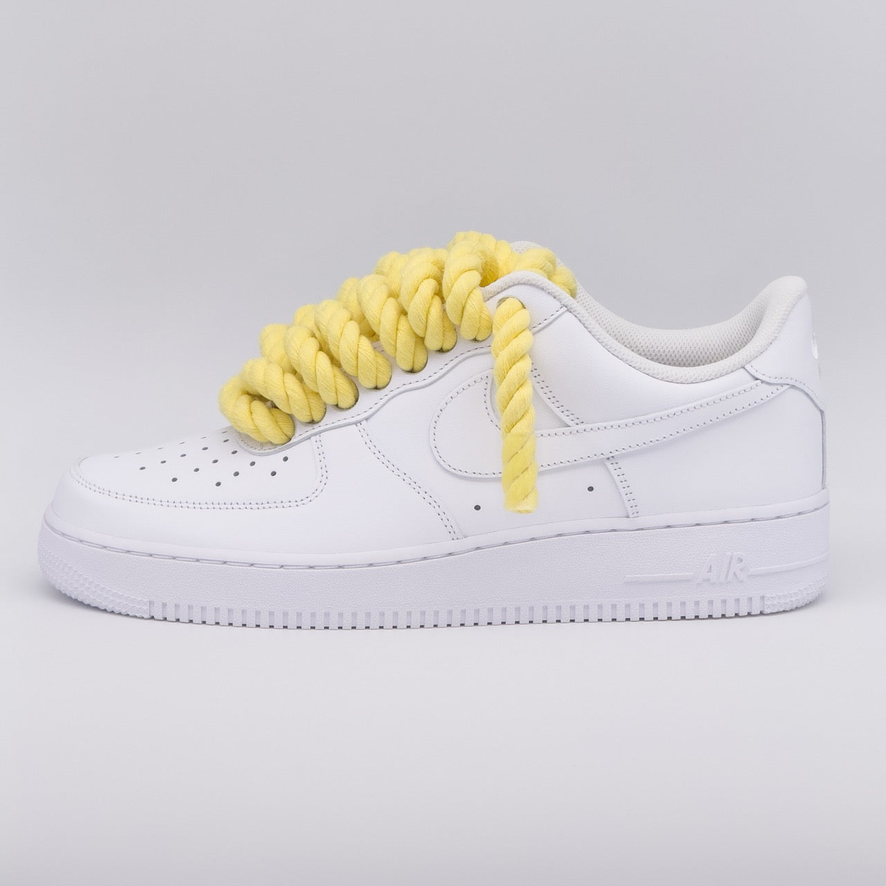 Custom Sneaker Nike Air Force 1 Rope Laces - Zitronengelb