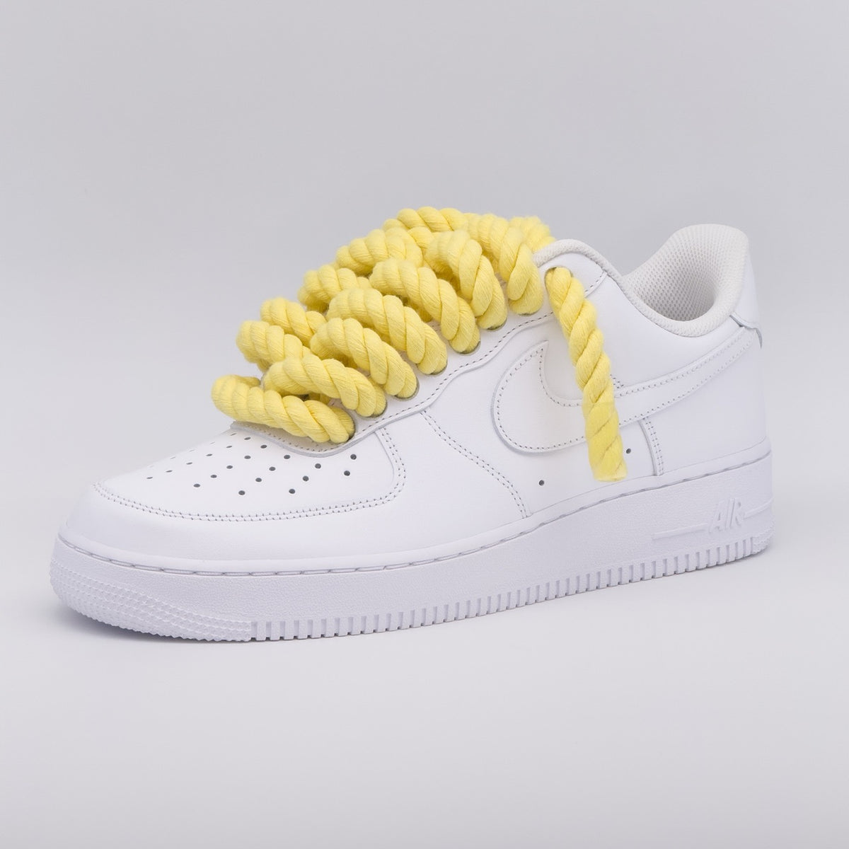 Custom Sneaker Nike Air Force 1 Rope Laces - Zitronengelb