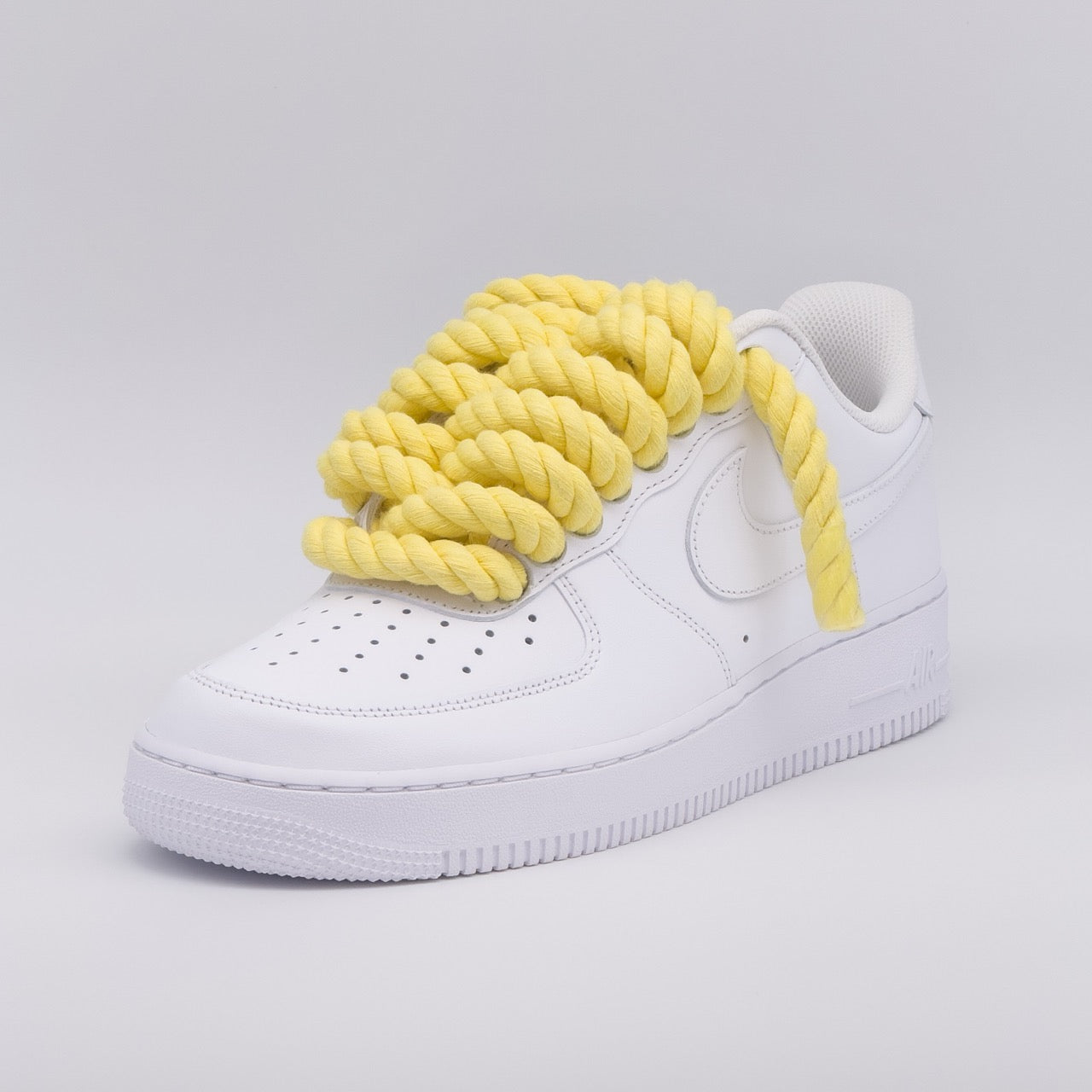 Custom Sneaker Nike Air Force 1 Rope Laces - Zitronengelb