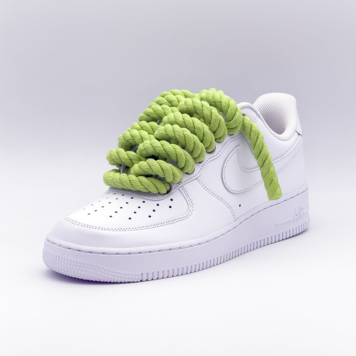 Custom Sneaker Nike Air Force 1 Rope Laces - Limettengrün