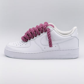 Custom Sneaker Nike Air Force 1 Rope Laces - Himbeere