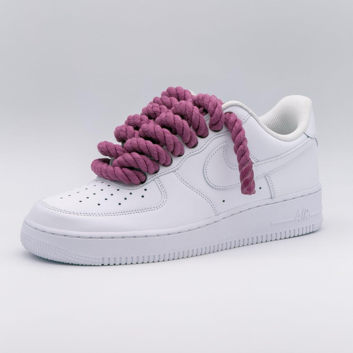 Custom Sneaker Nike Air Force 1 Rope Laces - Himbeere