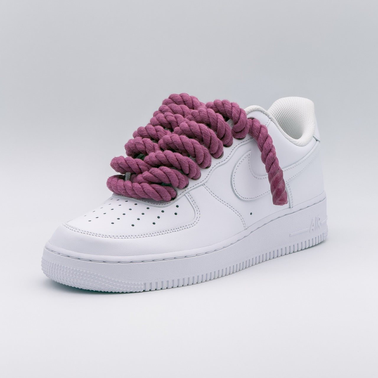 Custom Sneaker Nike Air Force 1 Rope Laces - Himbeere