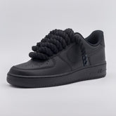 Custom Sneaker Nike Air Force 1 Rope Laces - Black on Black