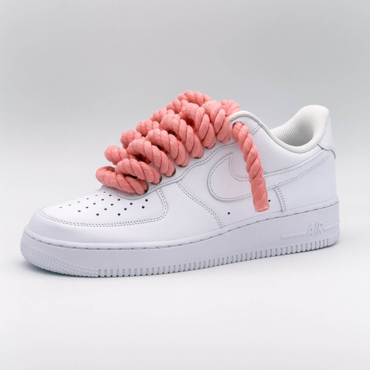 Custom Sneaker Nike Air Force 1 Rope Laces - Coral