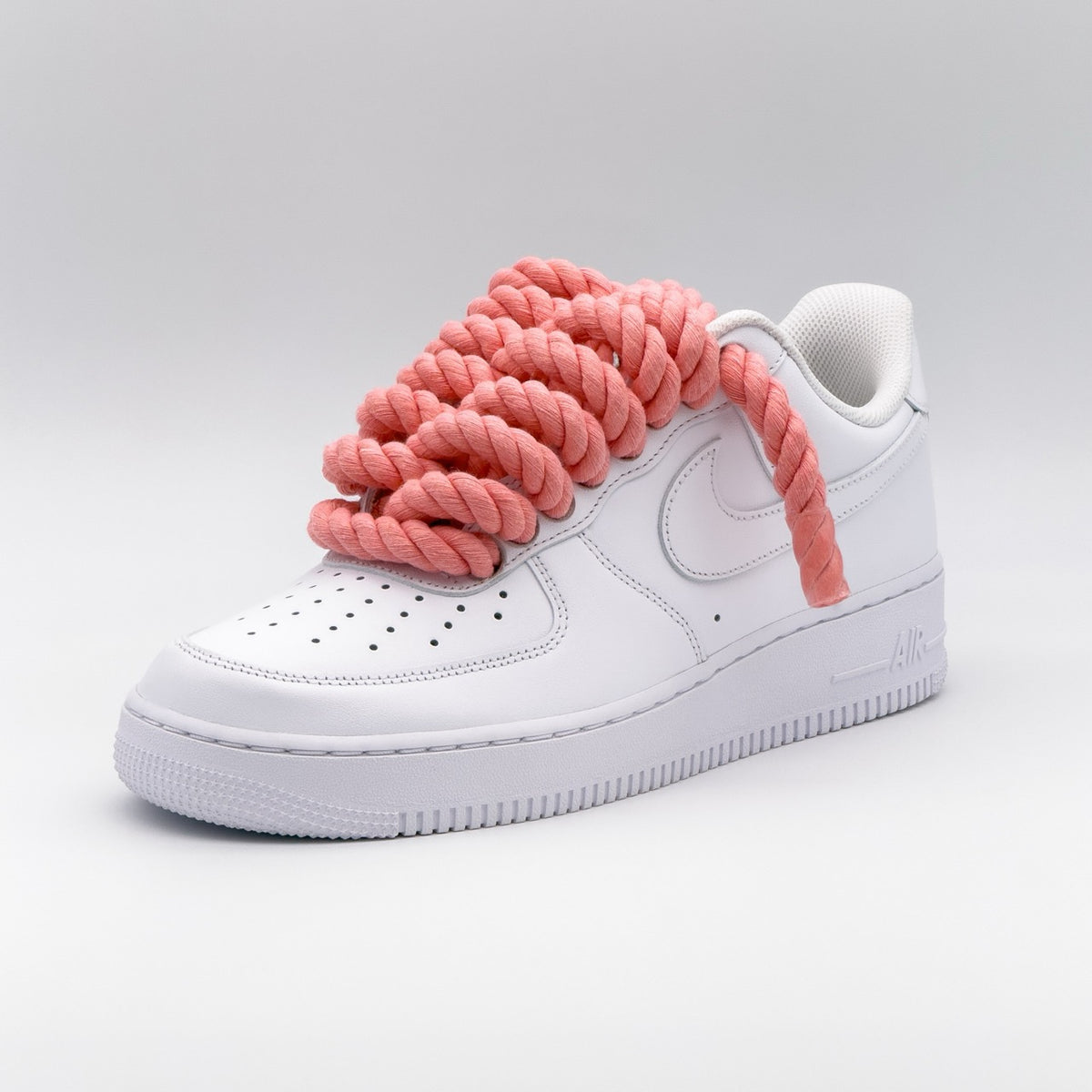 Custom Sneaker Nike Air Force 1 Rope Laces - Coral