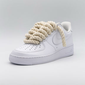 Custom Sneaker Nike Air Force 1 Rope Laces - Helles Beige