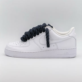 Custom Sneaker Nike Air Force 1 Rope Laces - Marineblau