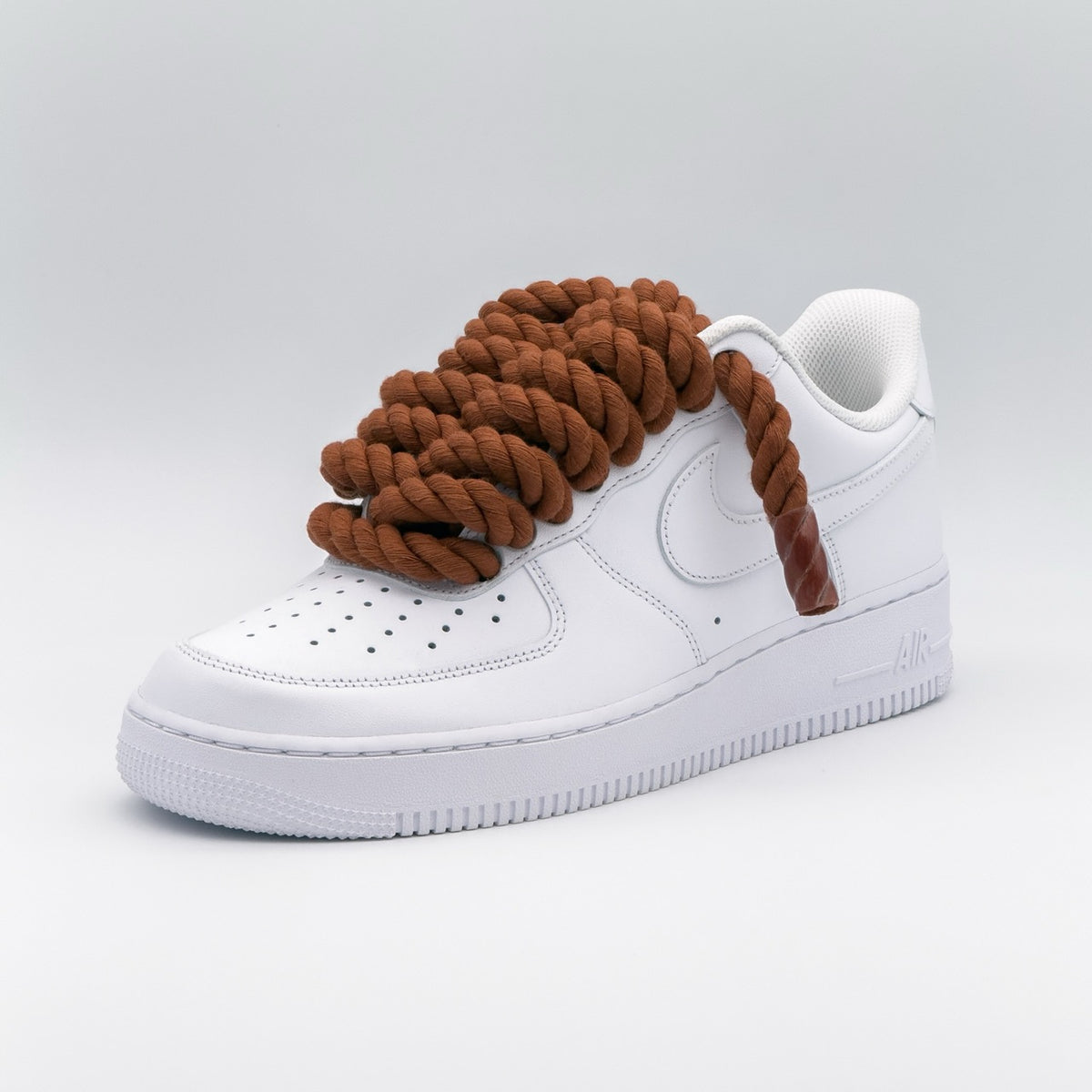 Custom Sneaker Nike Air Force 1 Rope Laces - Kupferbraun