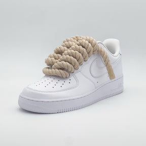 Custom Sneaker Nike Air Force 1 Rope Laces - Beige/Sand