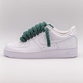 Custom Sneaker Nike Air Force 1 Rope Laces - Ozeangrün