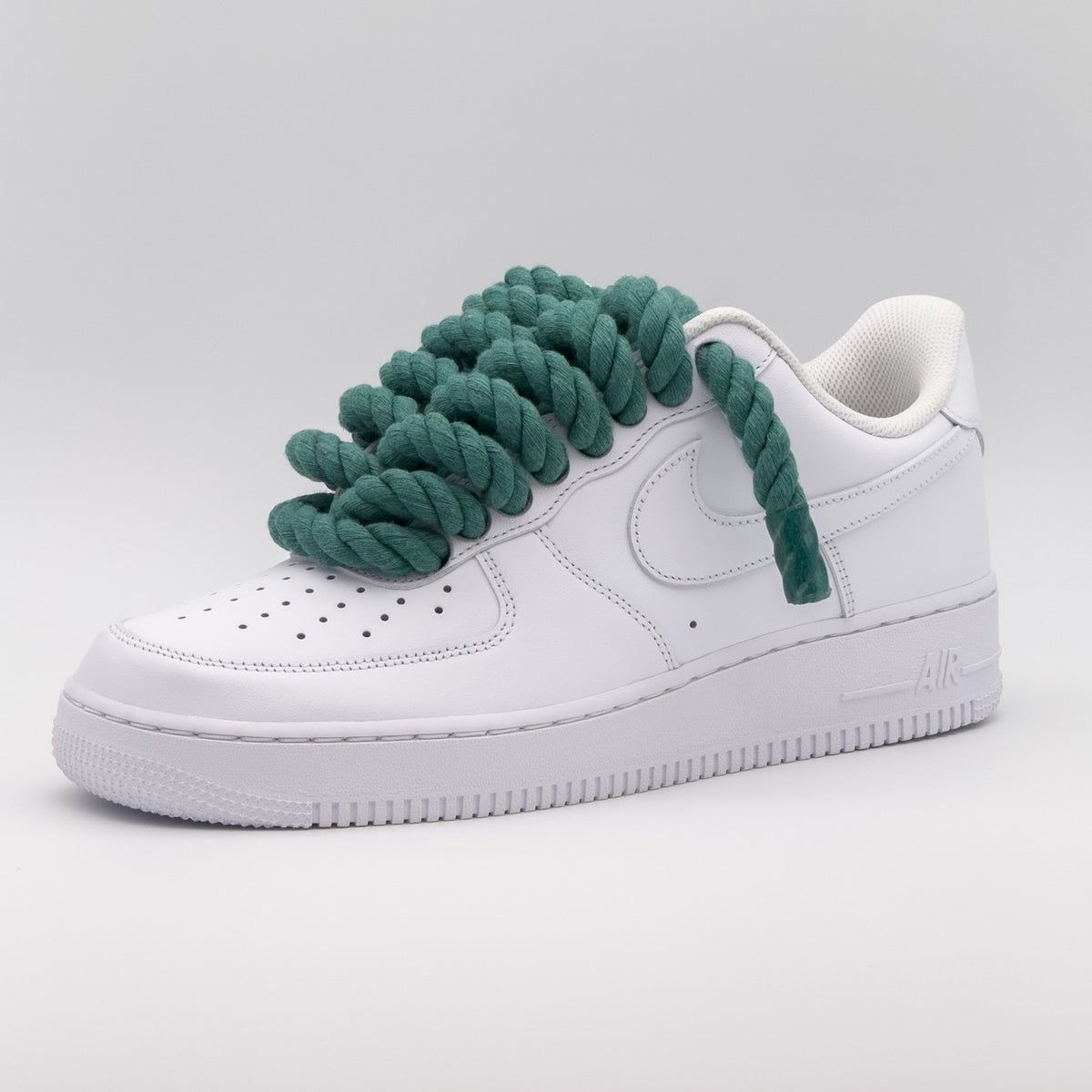 Custom Sneaker Nike Air Force 1 Rope Laces - Ozeangrün