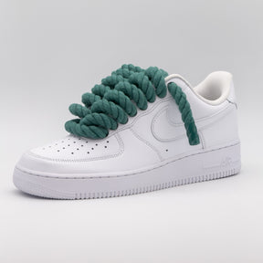 Custom Sneaker Nike Air Force 1 Rope Laces - Ozeangrün
