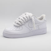 Custom Sneaker Nike Air Force 1 Rope Laces - Weiß