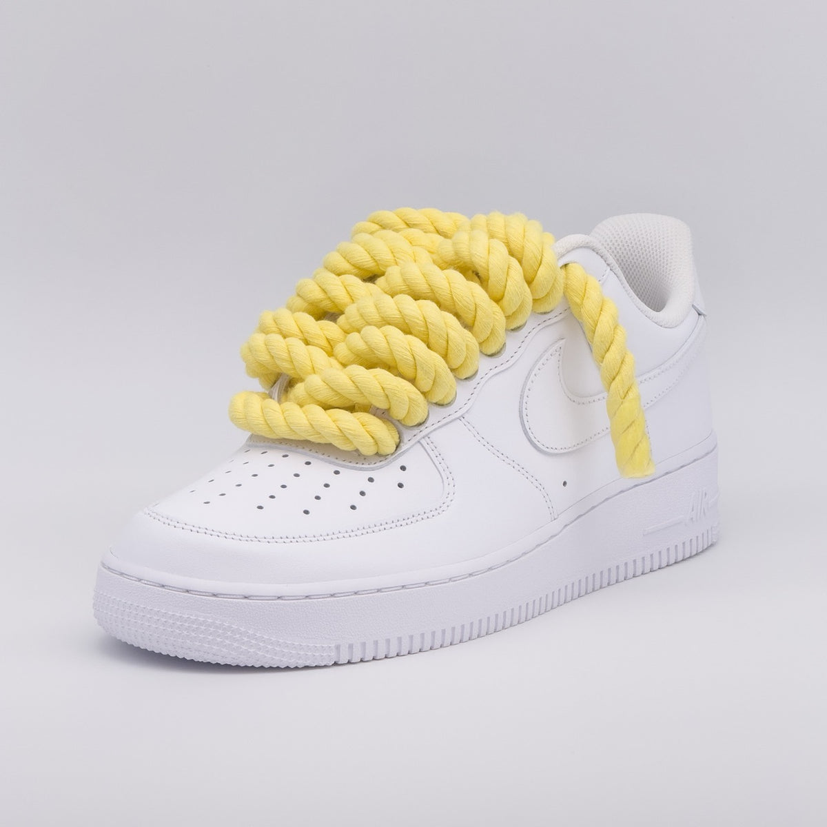 Custom Sneaker Nike Air Force 1 Rope Laces - Zitronengelb